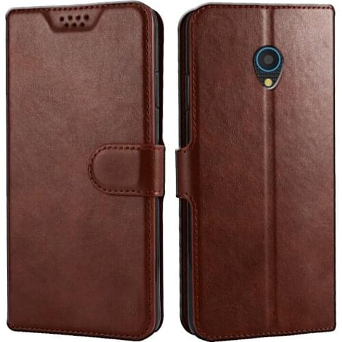 Business Magnetic Leather Flip Stand Phone Case for Alcatel U5 HD 5047 5047D 5047Y 5044D 5044Y 4047D Wallet Cover Card Slots