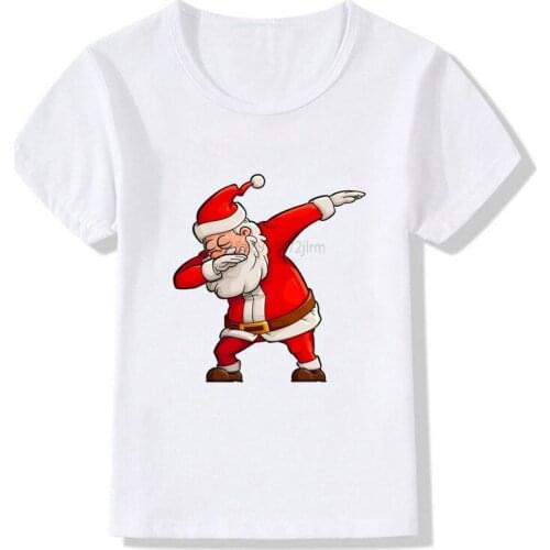 Kids Cute Christmas Santa Print T Shirt Children Merry Christmas Clothes T-shirts Boy&Girl Christmas Pet Deer Gift Tshirt Baby