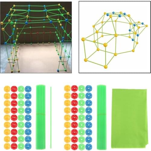 Kids Construction Fort Building Kit Tunnels Tower Cave Creating Toy Activity