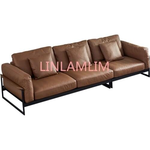 High quality genuine leather sofa modern Nordic couch living room sofa furniture home feather sofa set 1+2+3 seater muebles de s