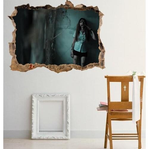 Halloween Horror Broken Wall Zombie Wall Sticker Halloween Party Decorative Creative Painting Living Room Bedroom Wall Stickers