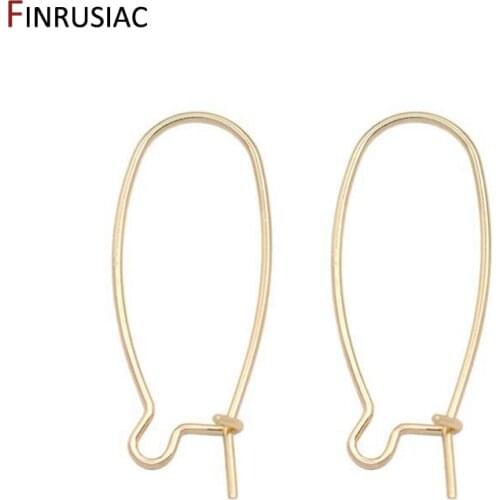 14K Gold Plated Hook Earring Loop Hoops Ear Wire Hook For Jewelry Making DIY Earrings Settings Base Accessories Supplies