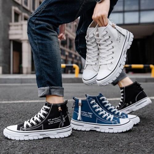 New Korean Breathable High-top Mens Canvas Shoes Trend Students Casual Sneakers All-match Board Shoes Casual Shoes Men