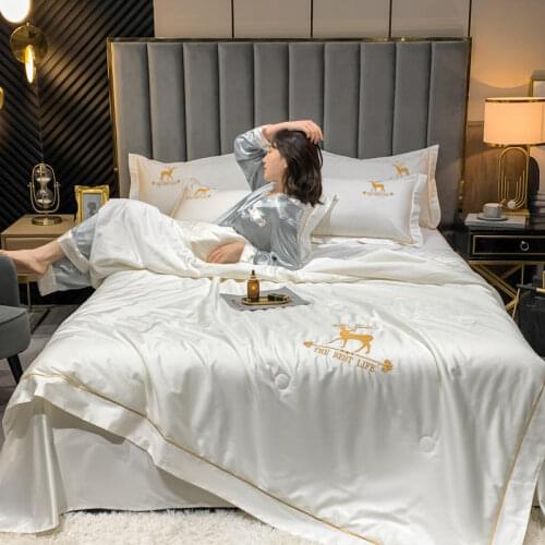 Summer Washed Silk Throw Blanket for Adult Kids Air Condition Comforter Bedspread Bed Cover Bedding Set