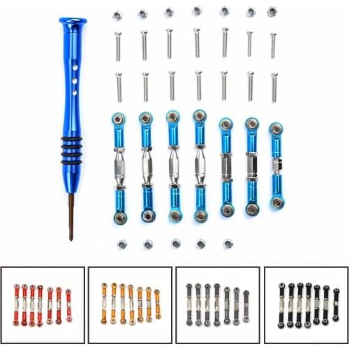 Metal Linkage Pull Rod Servo Link Adjustable Upgrade for WLtoys 144001 1/14 RC Car Parts Servo Pull Rod Steering Tie Rod Set