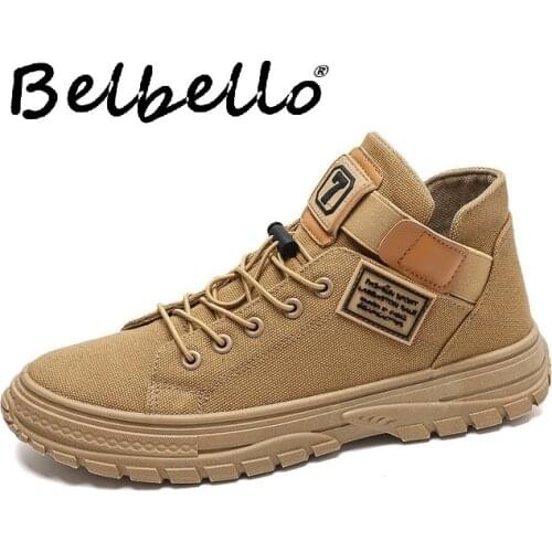 Autumn new Martin boots Korean version of the wild retro trend casual high shoes men canvas tide shoes