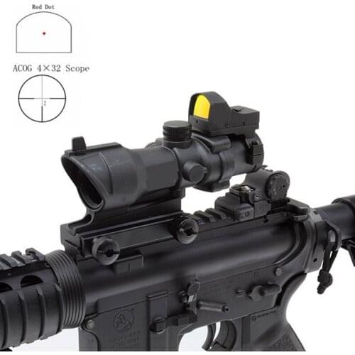 Optical sight with mini red dot sight