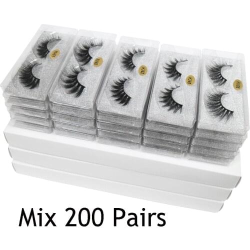 Wholesale Eyelashes 30/50/100/200 Pairs 3D Mink Lashes Natural False Eyelashes Makeup Lashes Thick Mink Eyelashes In Bulk