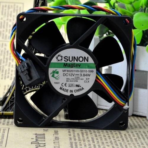 Authentic FOR Dell Fan FOR Sunon MF 80201 VX-Q010-S99 8020 12V 3.84 W4 Wire