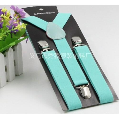 2.5X85CM Children Suspenders Y-back Adjustable Clip-on Elastic Suspender Kids Braces Belts Strap 40 Colors, 100PCS