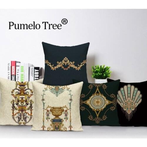 Shabby Chic Cushion Cover Simple Style Pillow Case Polyester Vintage Pattern Decorate Pillows Cases Parlour Sofa Cushion Sleeve