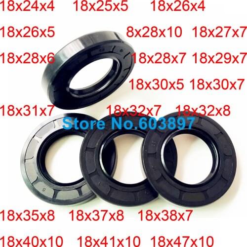 2pcs TC Skeleton Shaft Seal Rubber Gasket Oil Sealing Ring ID18mm 18x28x7 18x30x10 18x30x8 18x32x7 18x40x7mm