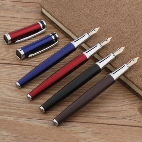Luxury 3035 MATTE Fountain Pen Frosted COLOR red Silver classic calligraphy ink pen Stationery Student Office school supplies