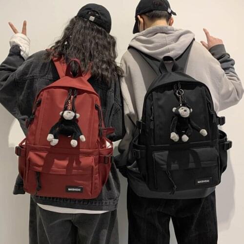 Male and Female Student Backpack Korean Version of Large-capacity Backpack Junior High School Student Fashion School Bag Bookbag