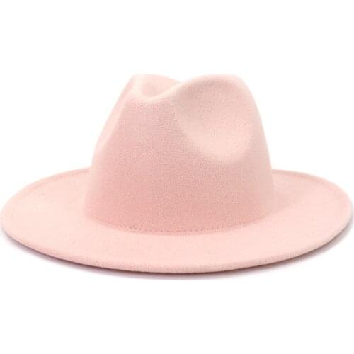 Women Colorful Wide Brim Flat Top Fedora Hat Men Gentlemanlike Casual Fedora Hats Church Wedding Fedora Caps