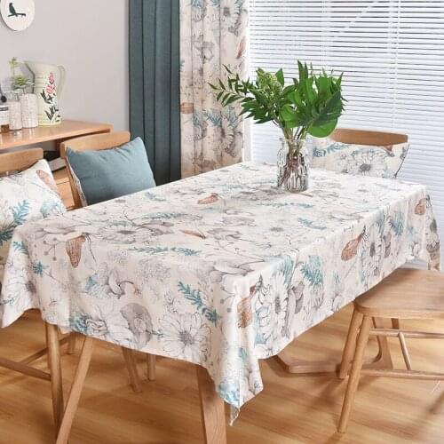 Nordic Table Cloth Fabric Rectangular Romantic Long Nostalgic Soft feel coffee Table Clothes for Balcony Solid Wood Tablecloth