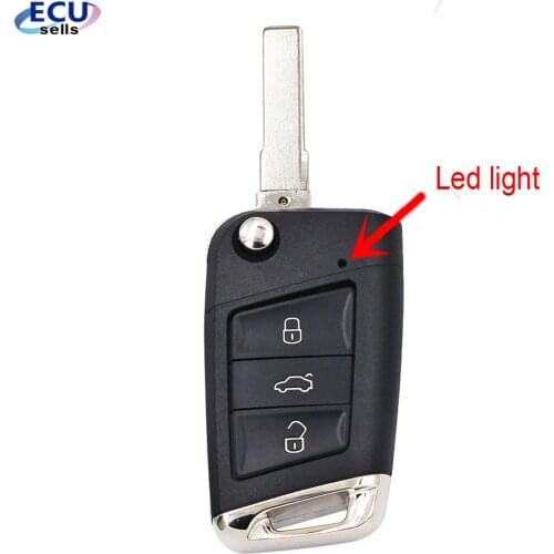 Car Styling 3 Buttons MQB Flip Remote Car Key Case Fob For VW Golf 7 GTI MK7 Skoda Octavia A7 Seat
