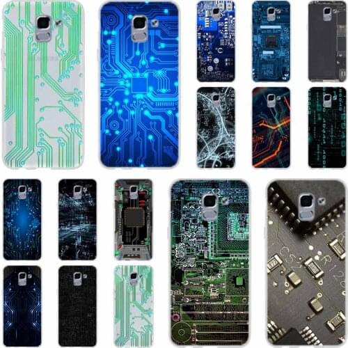 Technology Circuit board For Phone Case Samsung Galaxy j6 J8 J7 J5 J3 J4 Plus 2018 2017 2016 J610 Prime Soft Silicone Coque