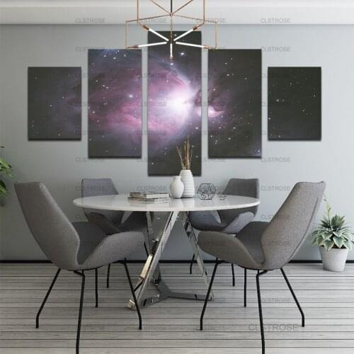 Home Wall Decoration Painting Dark Night Purple Light and White Stars Poster Decoration for Bedroom Living Room Canvas Painting