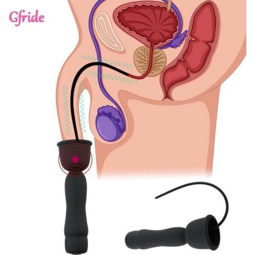 Soft silicon vibration pull bead horse eye stick penis massager urethral plug stimulation male masturbation device