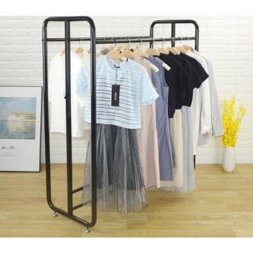 Clothing store display rack floor-style double row in the island shelves men and womens wear hanging sell clothes display shelf
