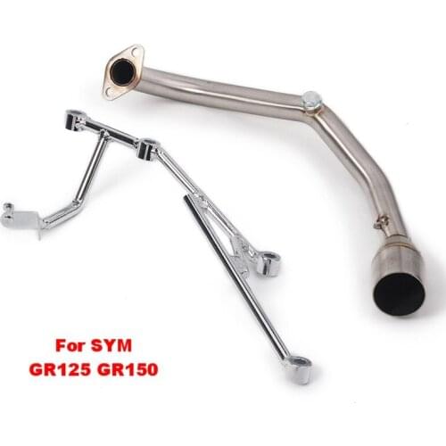 For SYM GR125 GR150 Motorcycle Exhaust Front Link Pipe Escape Connect Tube 51mm Slip On Stainless Steel