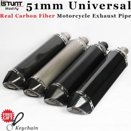 51MM Universal Motorcycle Exhaust Pipe 570MM Muffler Racing Escape exhaust Moto Scooter For tmax 500 FZ6 CB400 er6n cb650 aK550