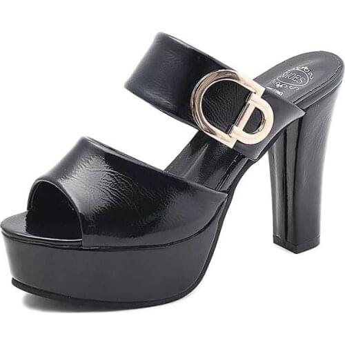 Women Sandals Fashion New Summer Women 11cm Platform Peep-Toe Shoes Woman High-Heeled Casual Slipper size 34-40 wholesale