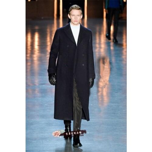 S-6XL!!Fashion winter slim long over-the-knee design thickening woolen outerwear male woolen overcoat