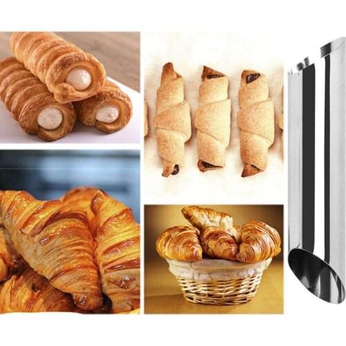 10Pcs Dessert Non Stick Danish Bread Cannoli Croissant Mold Big Spiral Bake Tube DIY Horn Baking Roll Molds Pastry Tools
