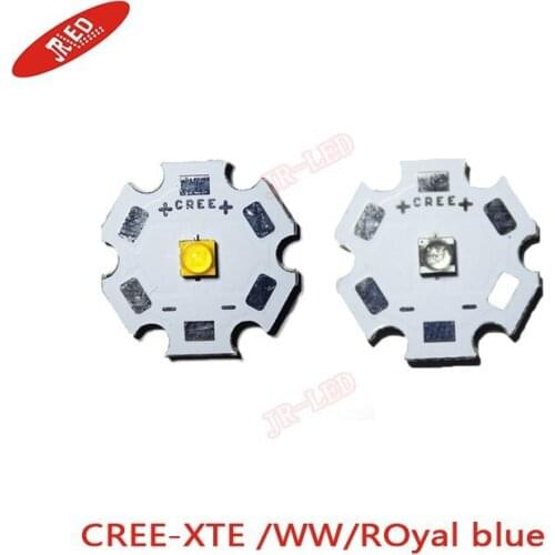 10pcs X Cree XTE XT-E 1W 3W 5W LED Emitter Highlighting white Warm White LED lights Royal Blue 450-452nm LED with 20MM PCB