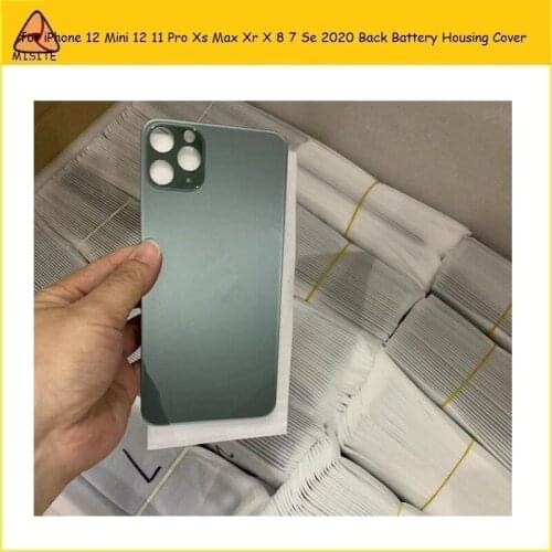 10Pcs Big Hole Rear Battery Cover For iPhone 12 12mini 12pro 12pro max SE 2020 Back Housing Broken Door Cover Replacement