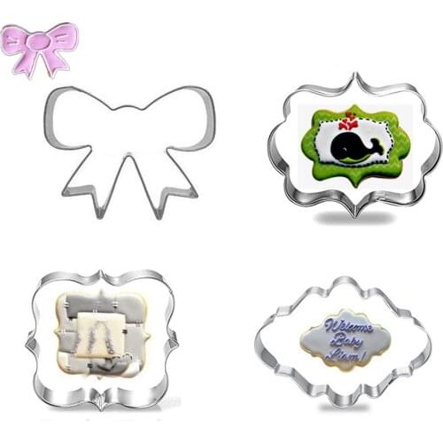 4p Cake Decorating Tools Metal Bakeware Petal Egg Stamp Biscuit Cookie Cutter Tools Gadget Stainless Steel Baking Mold Fondant