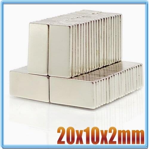 5/10/20/50/200Pcs 20x10x2 Neodymium Magnet 20mm x 10mm x 2 N35 NdFeB Block Super Powerful Strong Permanent Magnetic imanes Block