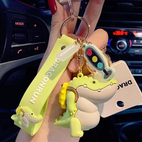 63HC Cartoon Crocodile Keychains Cute Key Chain Lovers for Men Women Handbag Ornament