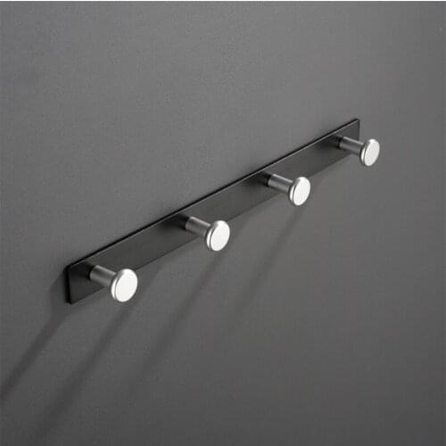 Bojia Alumuminum Robe Hooks Four Clothes Hooks Wall Mounted Bathroom Accessories Fabric Hanger For Kitchen Hardware