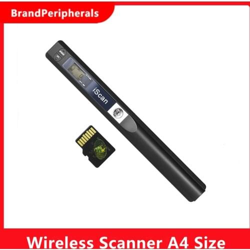 IScan 01 Portable Handheld Wand Wireless Scanner A4 Size 900DPI JPG/PDF Formate LCD Display with Protecting Bag and 8GB TF Card