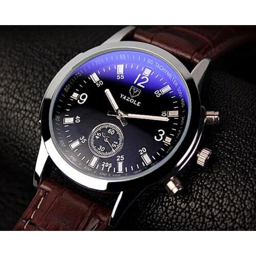 YAZOLE Mens Watches Top Brand Luxury Blue Glass Wrist Watch Fashion Luminous Sport Watches Male Clock Hodinky Relogio Masculino