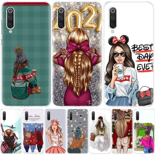 Girl Luxury Winter New Year Coffee Luxury Phone Case for Xiaomi Redmi Note 10 9 9S 8T 8 7 8A 7 7A 6 6A 9A 9C S2 K20 K30 Pro Fash