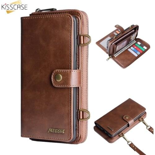 KISSCASE PU Leather Zipper Wallet Case For iPhone 12 Mini 12 11 Pro Max 11 XR X XS Max 6 6S 7 8 Plus Case Card Slot Stand Cover