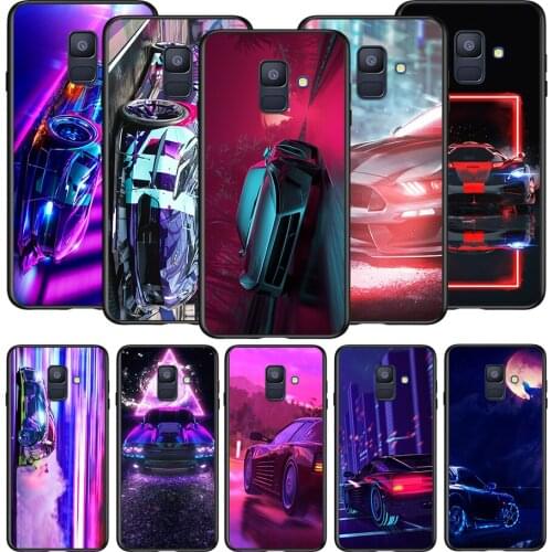 Sports car game anime For Samsung Galaxy A8 A9 A7 A750 A6 A5 A3 A6S A8S Star Plus 2016 2017 2018 Black Phone Case