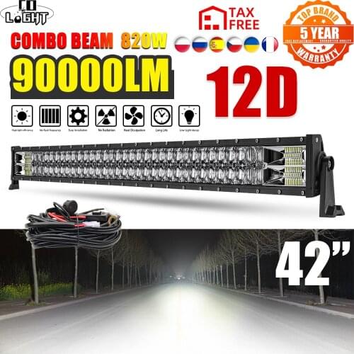 CO LIGHT 42 Inch 820W Led Bar Light 4x4 Offroad Led Bar For Trucks Boat Uaz Spot Flood Combo 12V 24V Driving Barra Work Lights