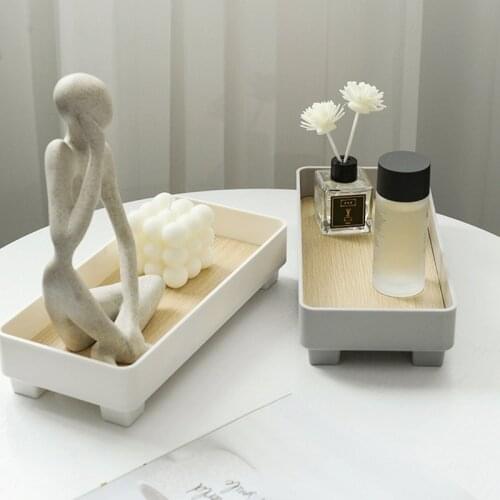 Ins Decorative Tray Makeup Organizer Home Cosmetics Storage Tray Deaktop Sundries Storage Box Nordic Organizer Tray Bandeja