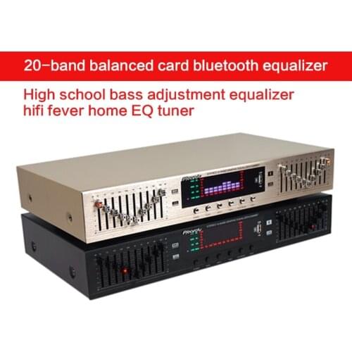 Equalizer Home 20-band EQ Tuner Stage/KTV Card Bluetooth Lossless Stereo High School Bass Adjustment Equalizer Hifi Fever