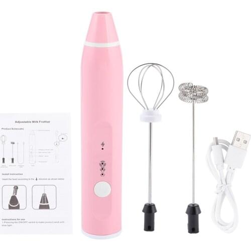 Rechargeable Milk Frother Electric Coffee Mixer Handheld Egg Beater Household Kitchen Tool With Whisk Head And USB Cable