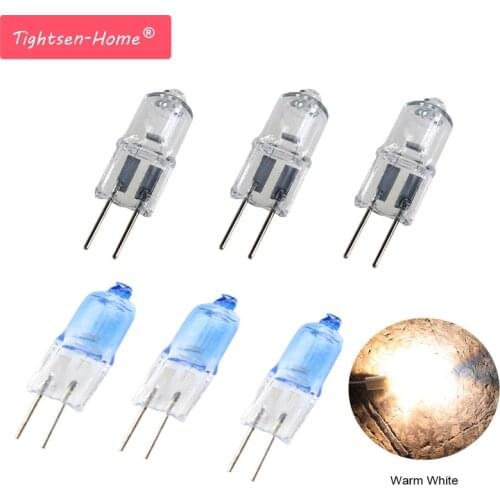 10PCS Halogen G4 AC12V 5W 10W 20W 35W 50W Lamp G4 Halogen Light Warm Bulb G4 Base Clear/blue Halogen inserted crystal lamp