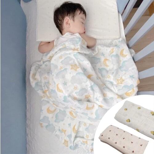 Cotton Baby Blankets Newborn Soft Organic Star Moon Baby Blanket Muslin Swaddle Wrap Feeding Burp Cloth Towel Scarf Baby Stuff