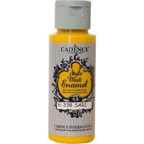 Cadence Style Mat Enamel Glass Paint 338-Sarı 59ml (Porcelain-Ser