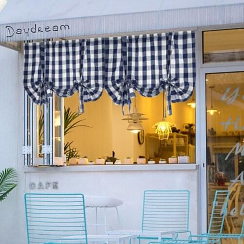 Linen Cotton Plaid Multifunctional Household Kitchen Window Curtains Modern Small Curtains For Living Room Home Decoration LD358