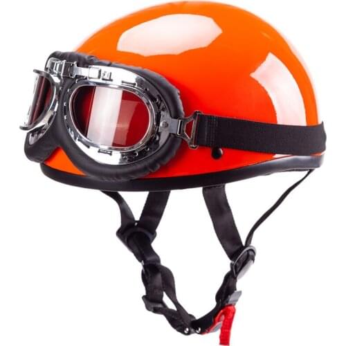 Free Shipping Motorcycle Vintage Helmet German Motorbike Open Face Half Helmet with Glasses Chopper Biker Pilot Scooter Cruiser